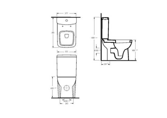 Nuie Pick and Mix Compact Semi Flush to Wall Pan, Cistern and Seat CPC020 #2