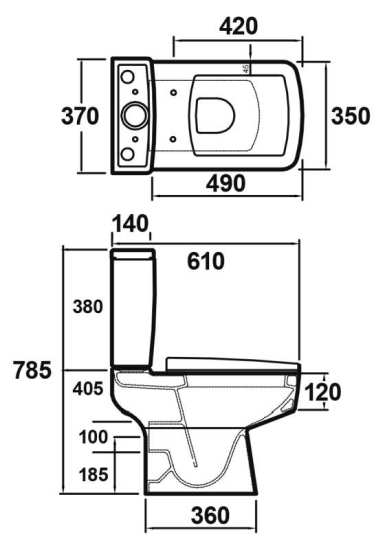 Nuie Bliss Compact Semi Flush to Wall Pan and Cistern CBL008 #2