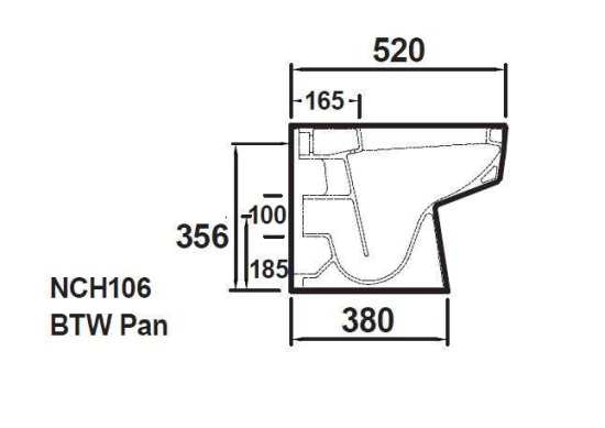 Nuie Bliss Back to Wall Pan NCH106B #2