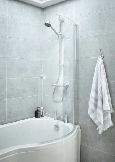 Nuie Curved Curved P Bath Screen with Knob NCS1 #3