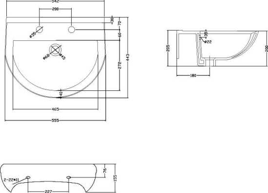 Nuie Ivo 550mm Basin and Pedestal 1 Tap CIV002 #2