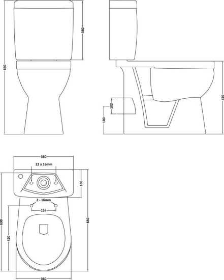 Nuie Doc M Pack Comfort Height Pan and Cistern NCS500 #2