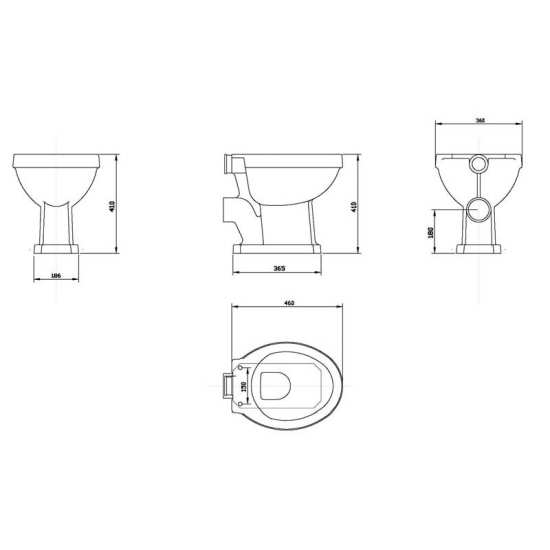 Hudson Reed Richmond Low Level Pan, Cistern and Flush Pipe Kit CCR022 #2