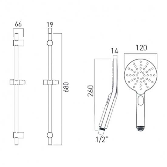 Vado Nebula Round Shower Kit #2