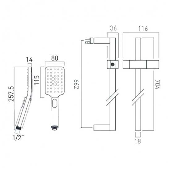 Vado Nebula Square Shower Kit #2