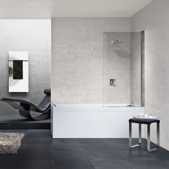Novellini Young 1V Hinged Bath Screen 1500 x 700mm Y21V70 1K #2