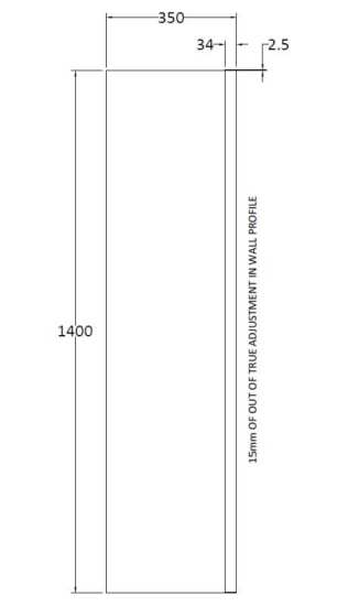 Nuie Straight 350mm Fixed Bath Screen NSSF1 #2
