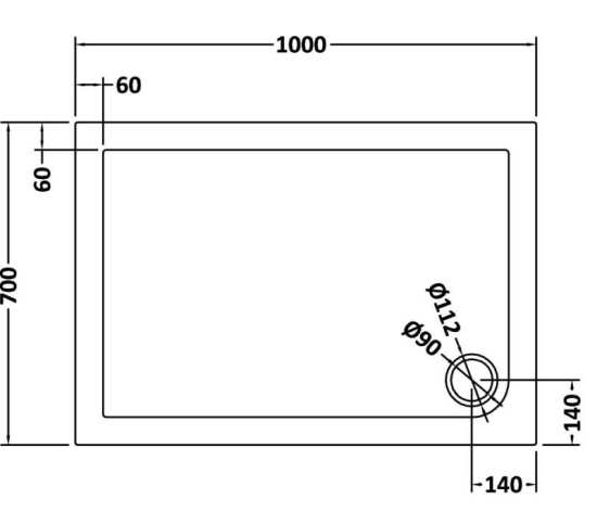 Nuie Rectangular Shower Tray 1000x700mm NTP021 #2
