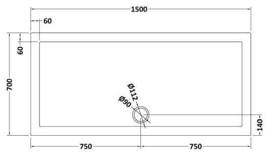 Hudson Reed Rectangular Shower Tray 1500x700mm NTP041 #2