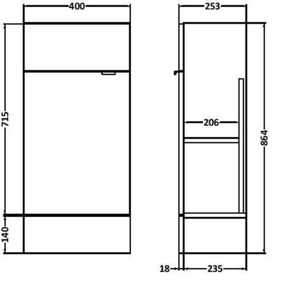 Hudson Reed Gloss White 400mm Slimline Vanity Unit OFF103 #2