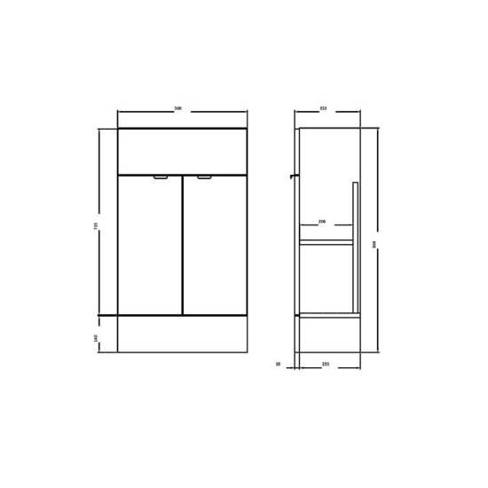 Hudson Reed Gloss White 500mm Slimline Vanity Unit OFF105 #2