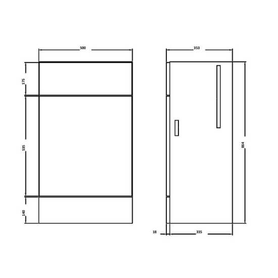 Hudson Reed Gloss White 500mm WC Unit OFF146 #2