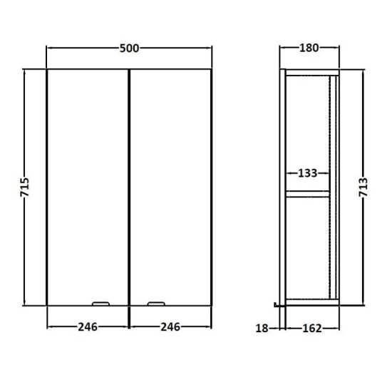 Hudson Reed Gloss White 500mm Wall Unit OFF155 #2