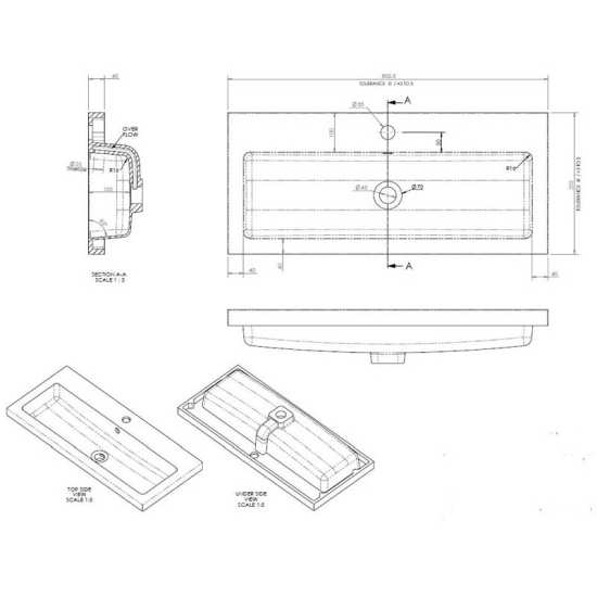 Hudson Reed Furniture Ceramics 800mm Full Depth Basin PMB315 #2
