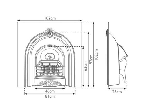 Carron Prince Black Fireplace Insert RX088 #4