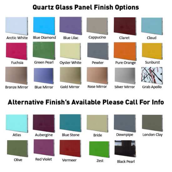Radox Quartz 1200 x 560 COLOURED GLASS Designer Radiator #3