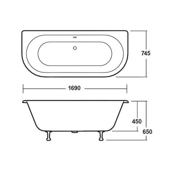 Hudson Reed Kenton Freestanding Bath Pride Leg Set (1700mm) RE1701C2 #2