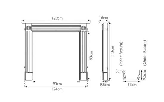 Carron Regent Black Cast Iron Fireplace Surround RX255 #2