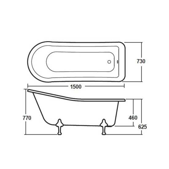 Hudson Reed Brockley Freestanding Bath Pride Leg Set (1500mm) RL1490C2 #2