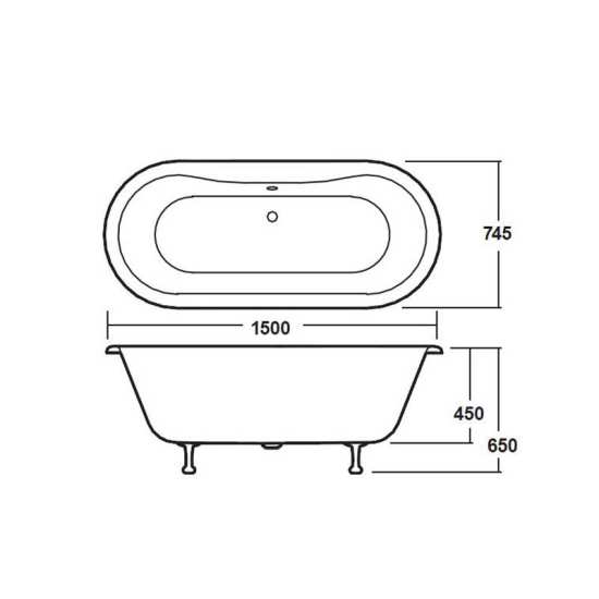 Hudson Reed Kingsbury Freestanding Bath Corbel Leg Set (1500mm) RL1501T #2