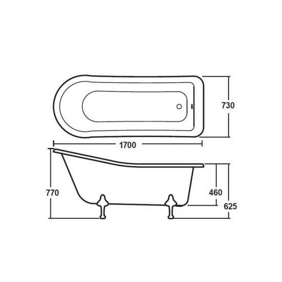 Hudson Reed Brockley Freestanding Bath Corbel Leg Set (1700mm) RL1690T #2