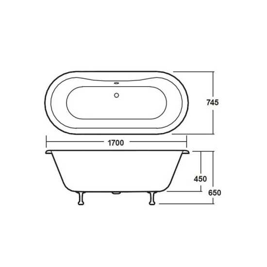 Hudson Reed Kingsbury Freestanding Bath Pride Leg Set (1700mm) RL1705C2 #2