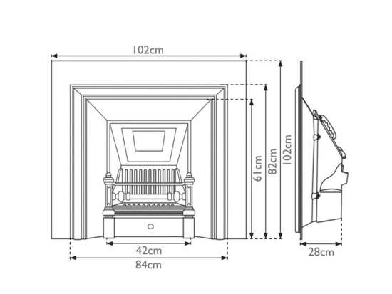 Carron Royal Black Fireplace Insert RX130 #2