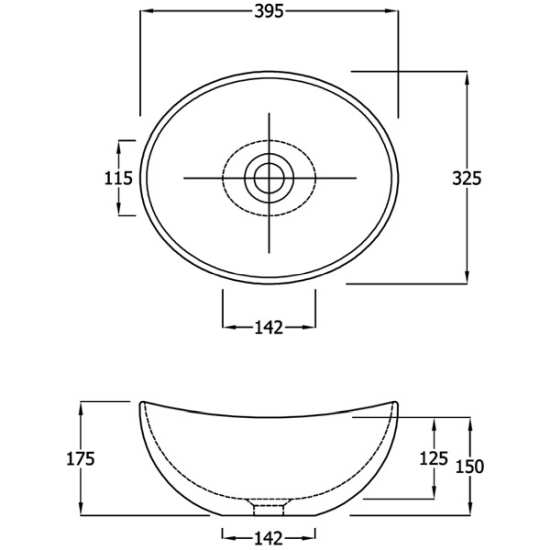 RAK Shell Countertop Washbasin 395 x 325 OC161AWHA #2