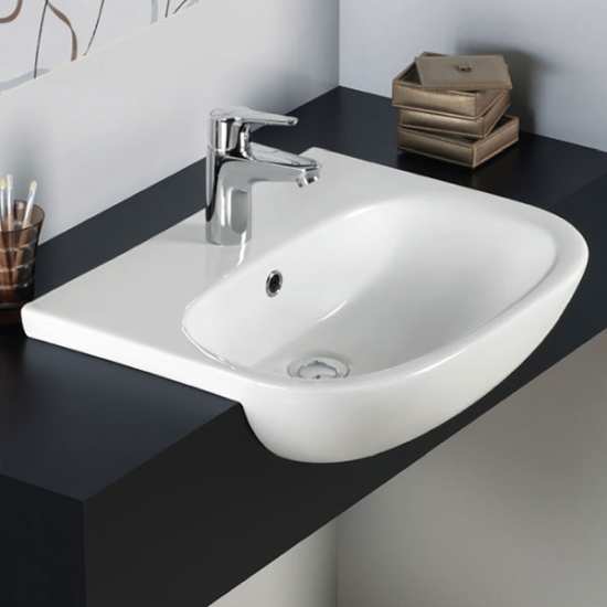 RAK Tonique 1 Tap Hole Semi Recessed Basin 520 x 425 TQ0901AWHA #2
