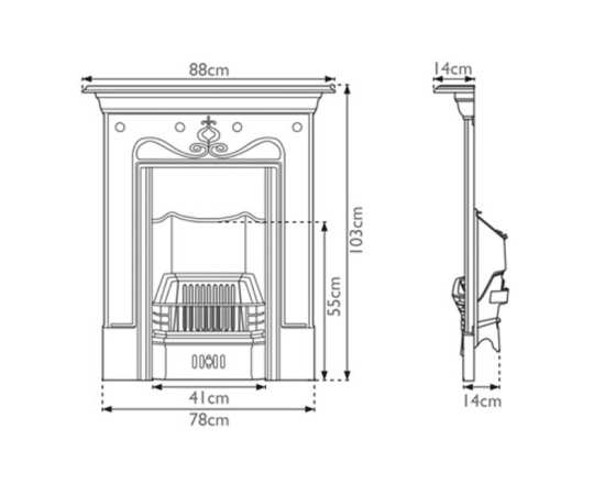 Carron Tulip Black Cast Iron Combination Fireplace RX089 #2