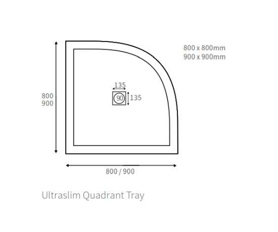 Moods Reflex 25mm Ultraslim Quadrant Shower Tray 900 x 900mm #2