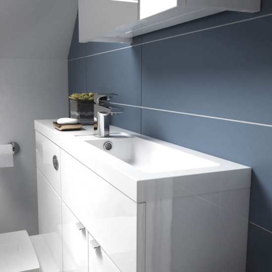 Hudson Reed Gloss White 500mm Slimline Vanity Unit OFF105 #4