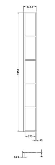 Hudson Reed Wetroom Screen And Support Bar 700mm WRSF070 #2