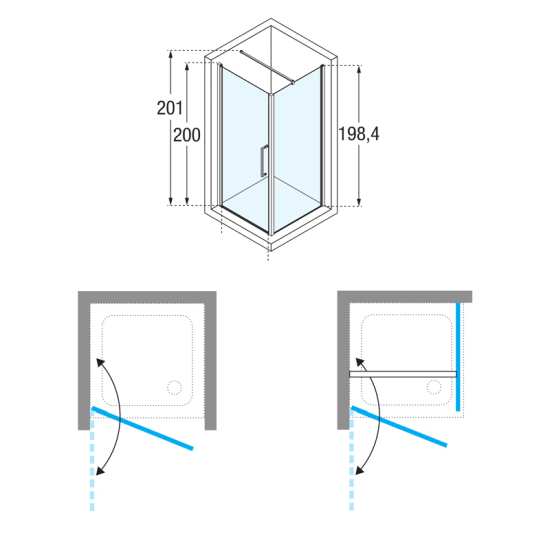 Novellini Young 1B Hinged Shower Door 1000 Y21B97 1K #2