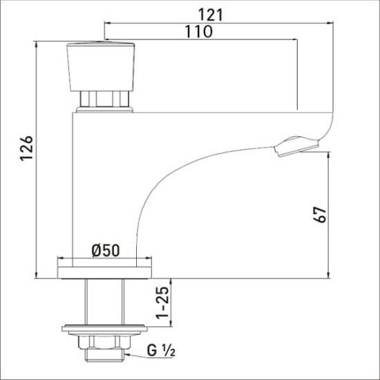 Bristan Single Pillar Basin Soft Touch Timed Flow Tap Z2 DUS 1&#47;2 C #2